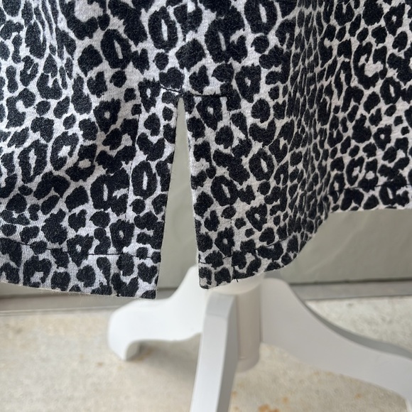 Talbots T By Talbots Cheetah Print Cap Sleeve Dress Black/Grey M - Picture 6 of 8